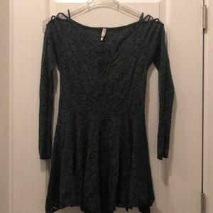 Free People lace green mini